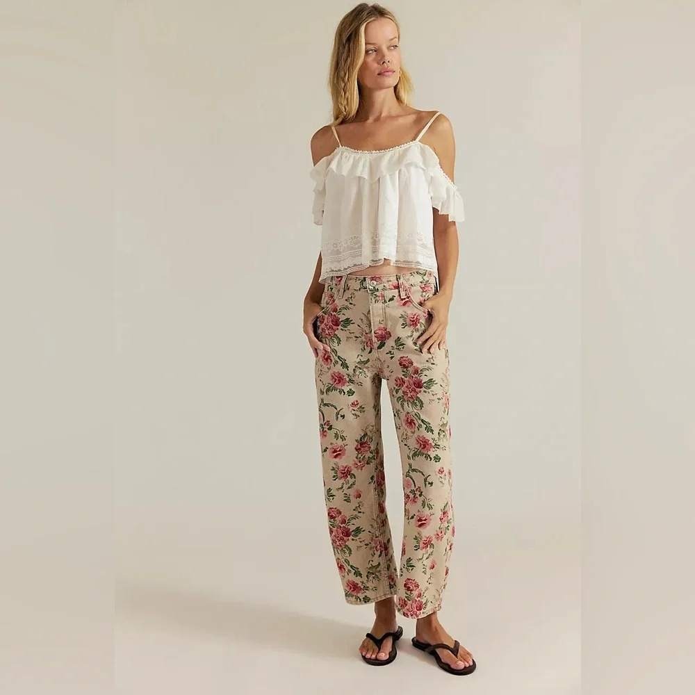 We The Free Jeans Women 27 Deep Trance Boyfriend Wallpaper Floral Boho NEW - Picture 2 of 10